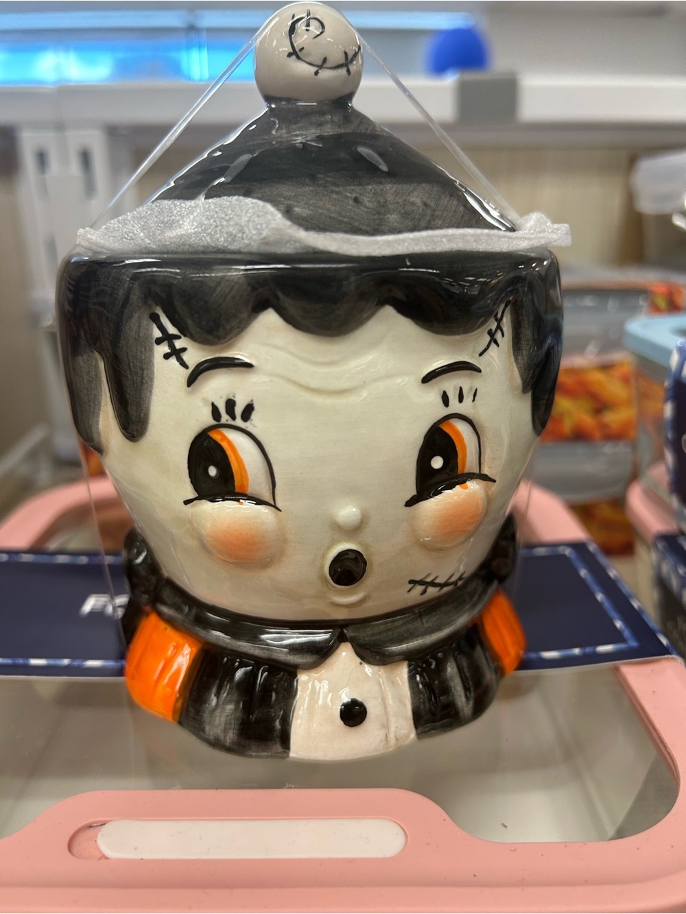 NWT Johanna Parker Halloween Frankenstein Boy Canister Cookie Jar canister viral